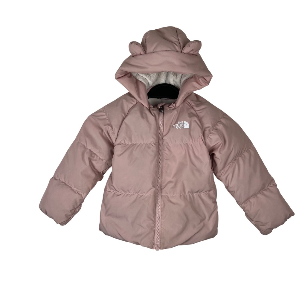 The North Face Pink Moondoggy 600 Down Sherpa Hooded Puffer Jacket 18-24M - Picture 3 of 15